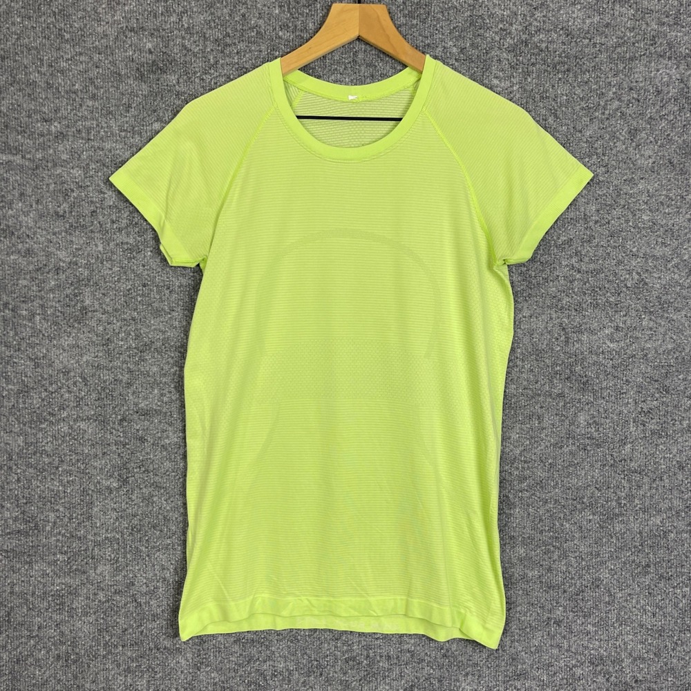 Lululemon Swiftly Tech Short Sleeve Women 10 Yellow Excellent Crew Neck Tee